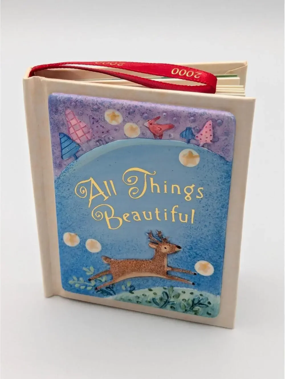 Hallmark Keepsake All Things Beautiful 2000 Mini Book Vintage Christmas Ornament